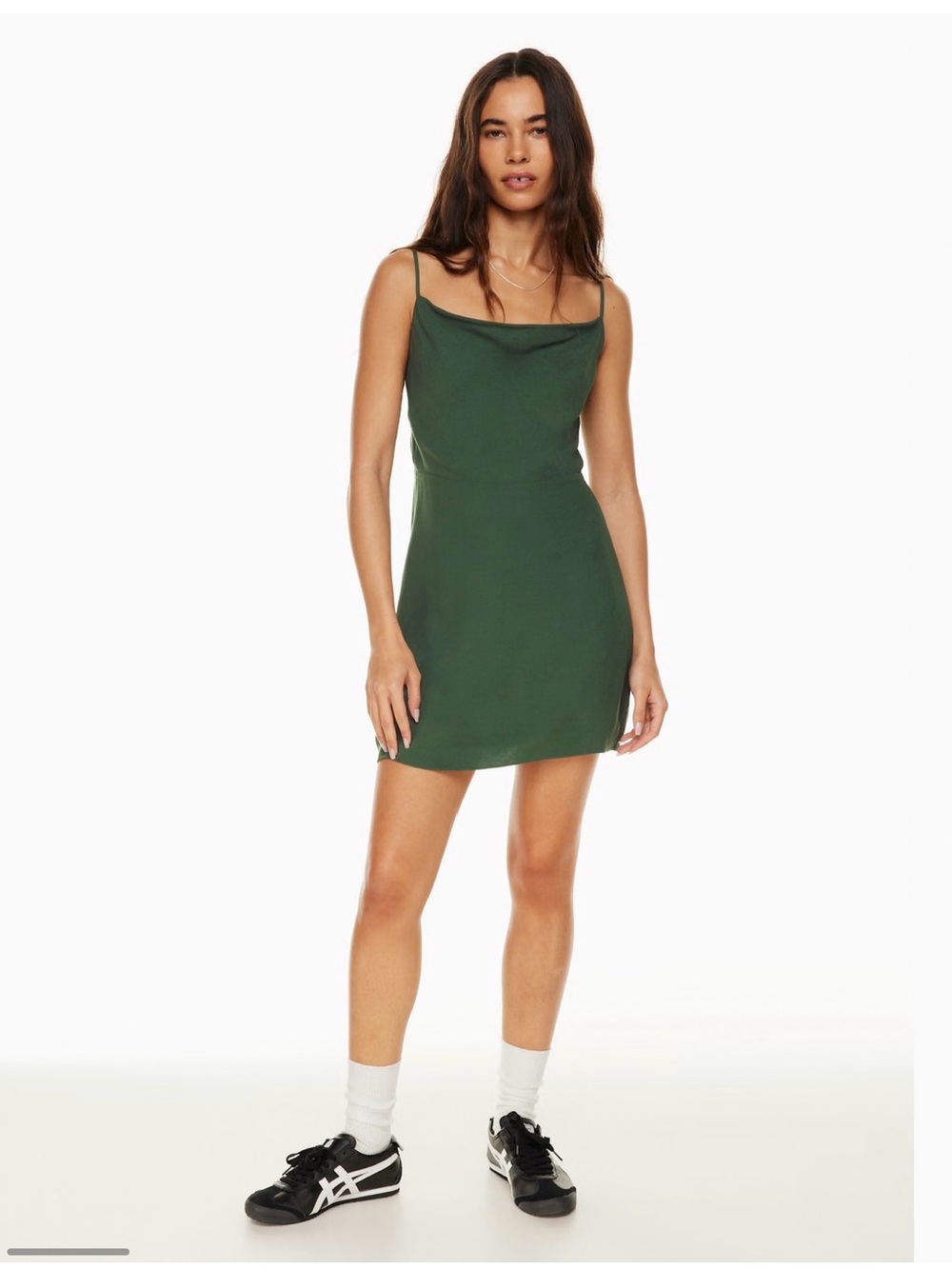 Sunday Best - Aritzia Spencer Dress Nori Green Cowl Neck Mini Dress size xs